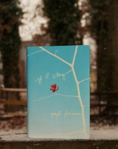 If I Stay by Gayle Forman (I found it only fitting to take this picture as there was a dusting of snow on the ground. Read the book and you'll see why.)