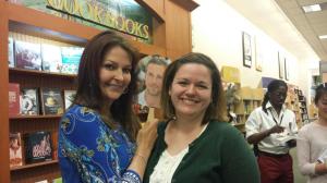 Sarah Pekkanen and myself with a little Ryan Gosling thrown in for good fun! 