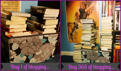 How my never ending book basket grew over the last 365 days...