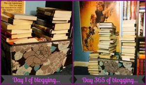 How my never ending book basket grew over the last 365 days...